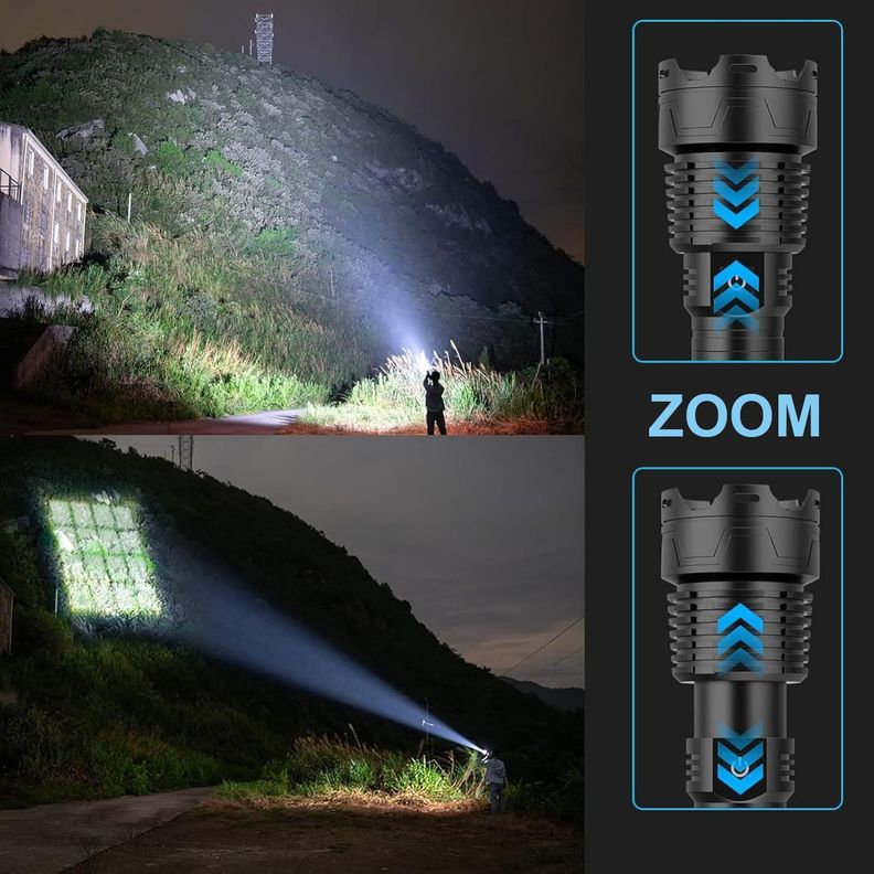 Linterna Táctica Potente Led Zoom 10000 Lm Recargable-4