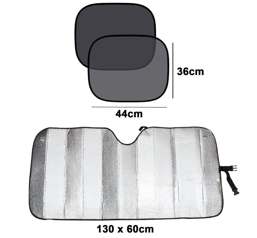 Kit Parasol Protector Solar Parabrisas Mallas Ventana Auto-6