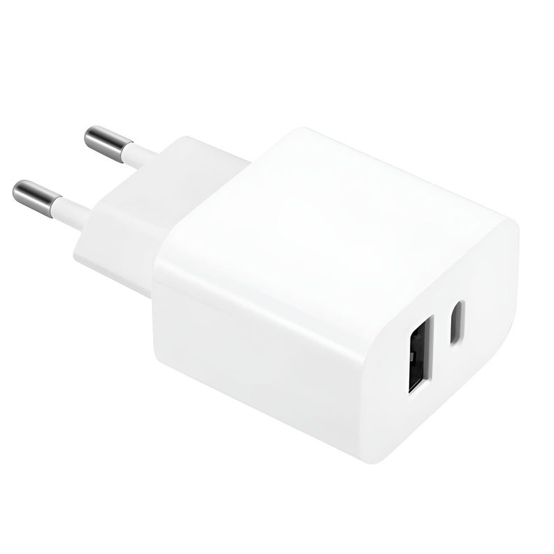 Cargador Teléfono Celular Tipo C Usb-C + Usb Rápido 20w Pd-1