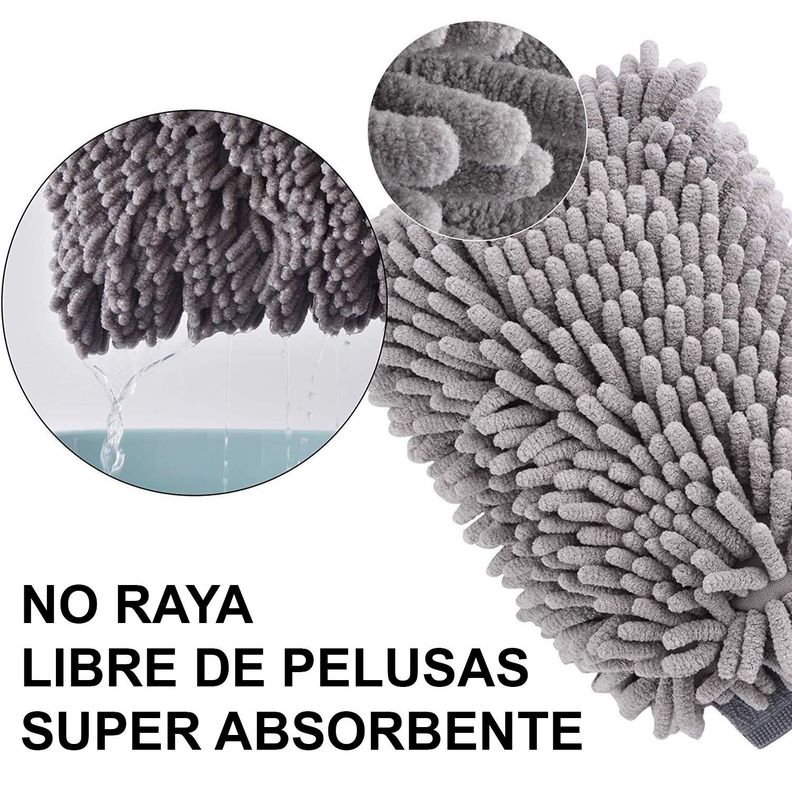 Guante De Chenilla Microfibra Para Lavado De Auto Y Moto-1