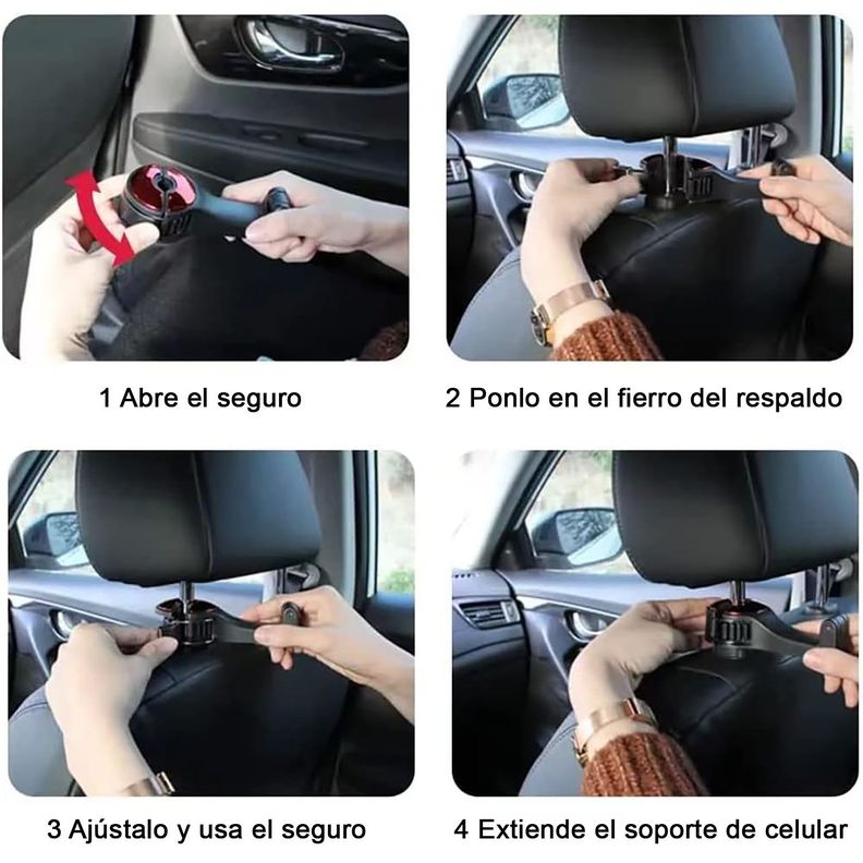 Soporte Teléfono Porta Celular Para Respaldo Asiento De Auto-6