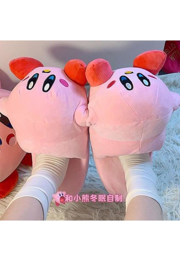 Pantuflas 3d Suaves Kirby Kawai-2