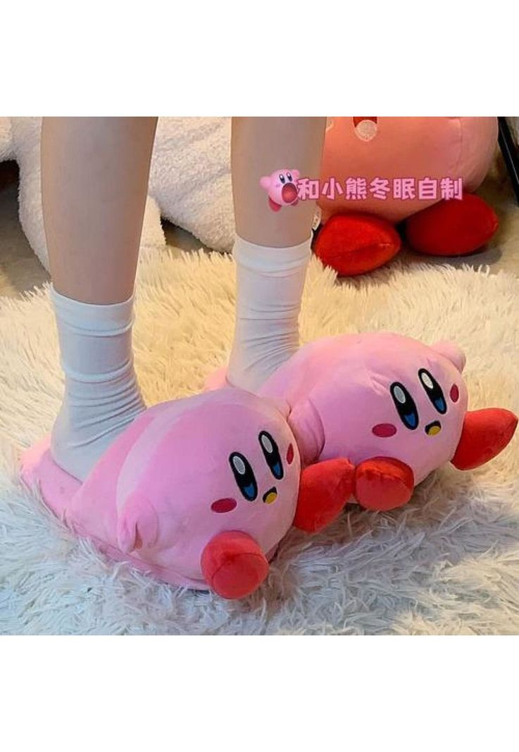 Pantuflas 3d Suaves Kirby Kawai-3