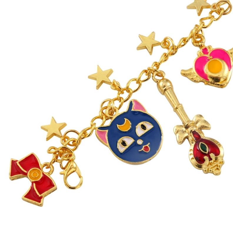 Pulsera Charms dorada dijes Sailor moon-1