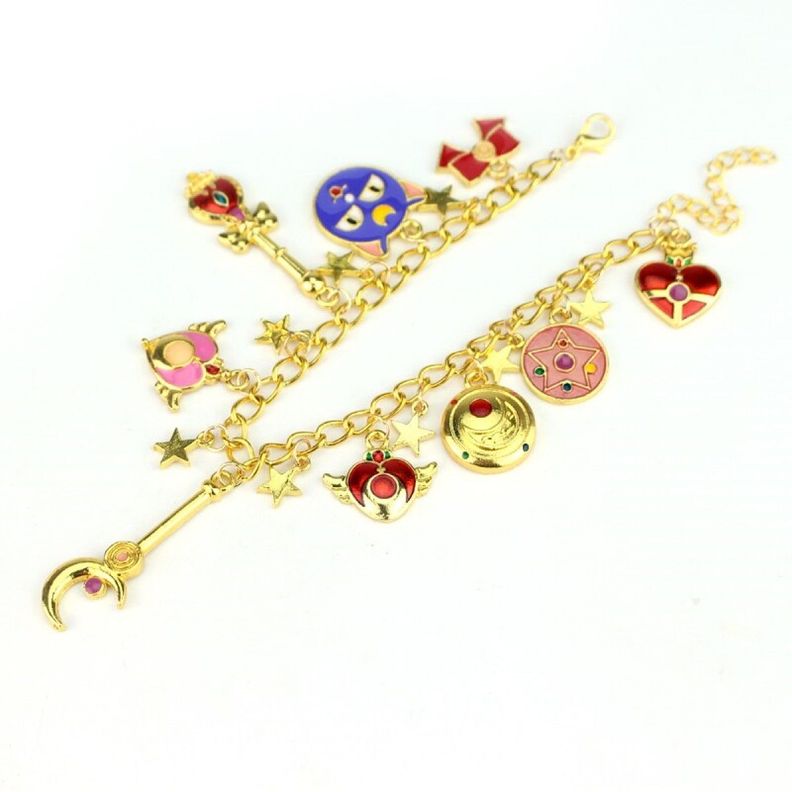 Pulsera Charms dorada dijes Sailor moon-5