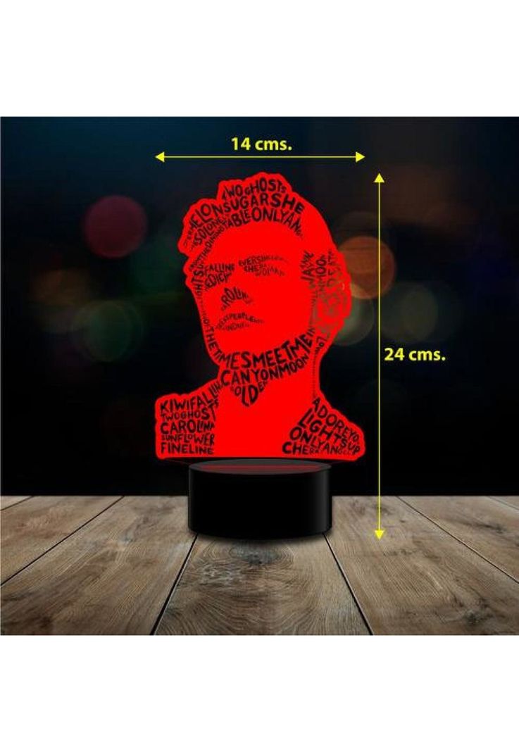 Lampara 3d Harry Styles Rostro Letras  Control / Remoto Modc-2