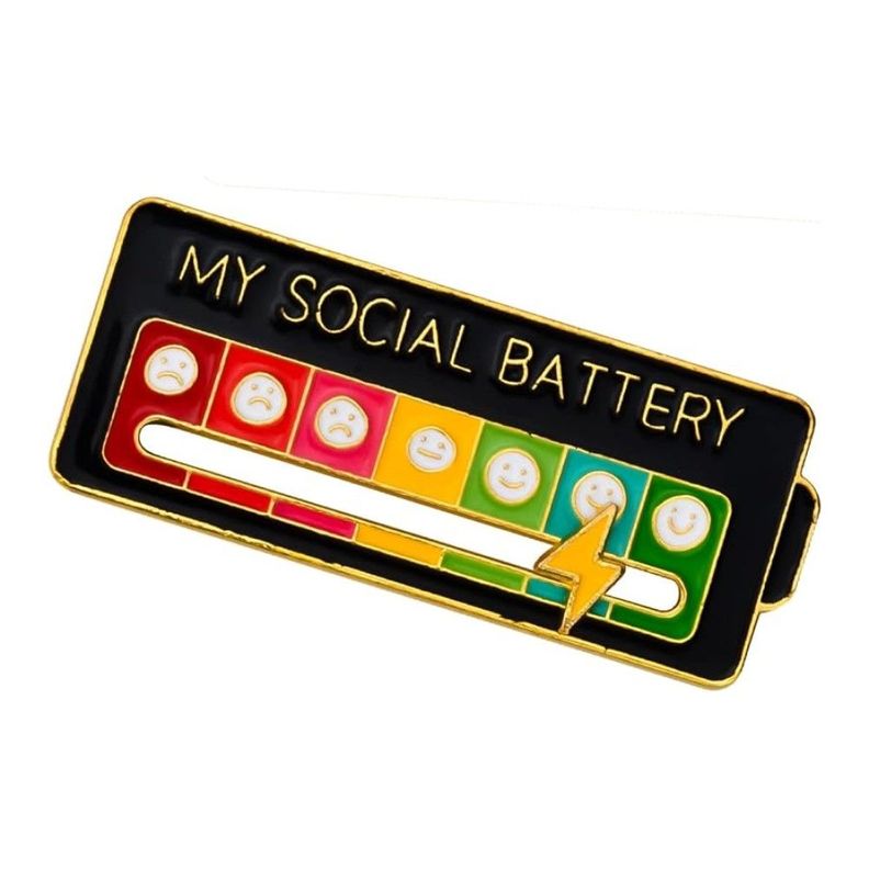 Broche pin divertido My Social Battery bateria social-0