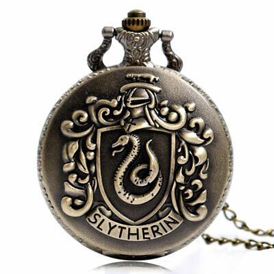 Reloj De Bolsillo negro escudo slytherin Harry Potter-3