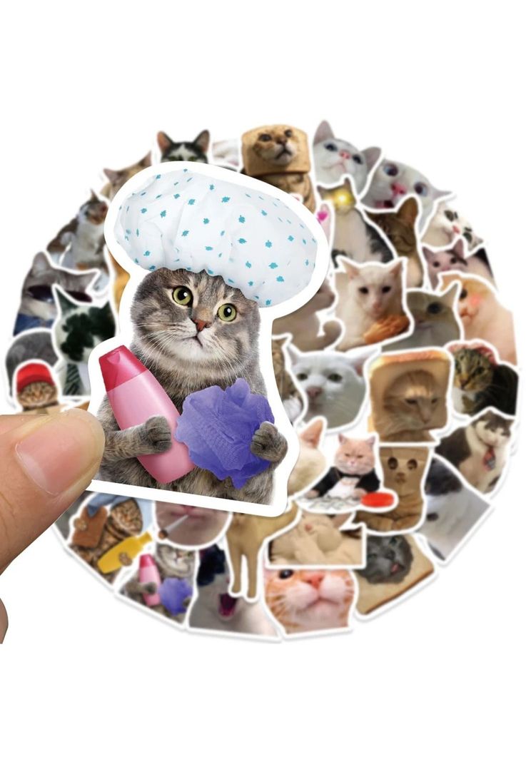 Pack 50 Sticker Gatitos Memes gatos Nekos-2