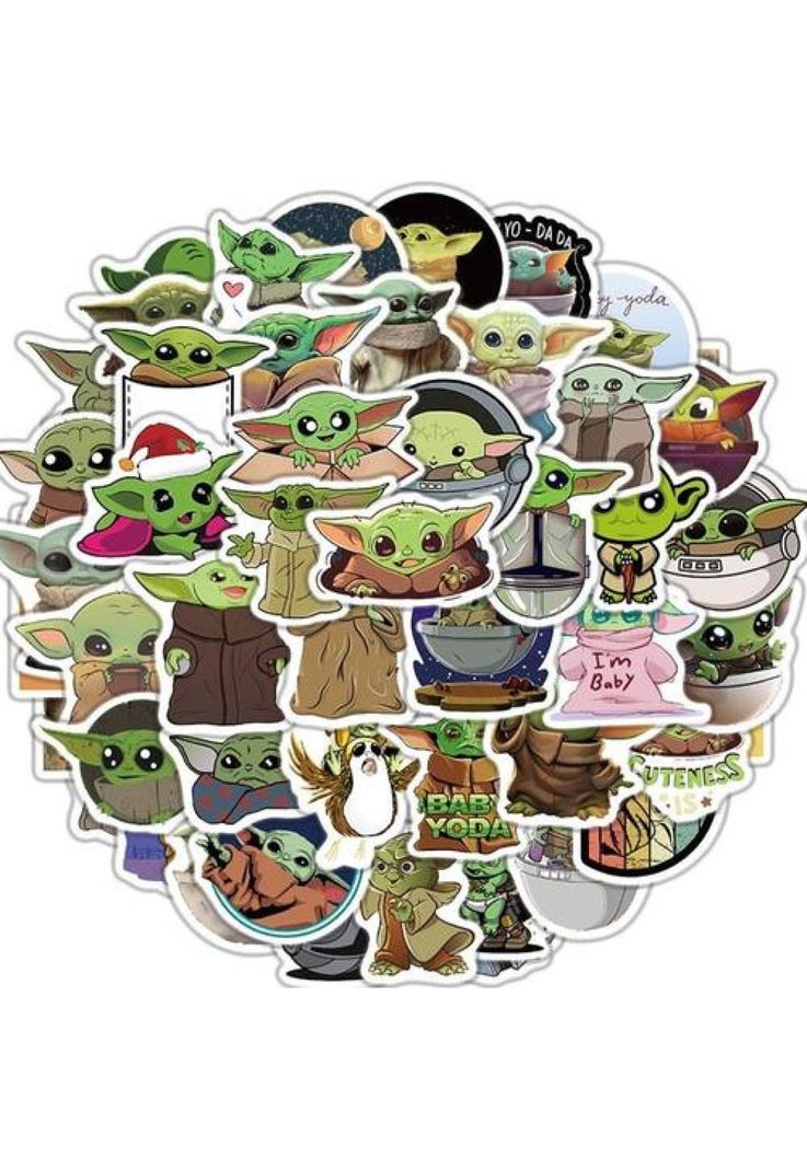 Pack 50 Sticker  Baby Yoda Star Wars-0