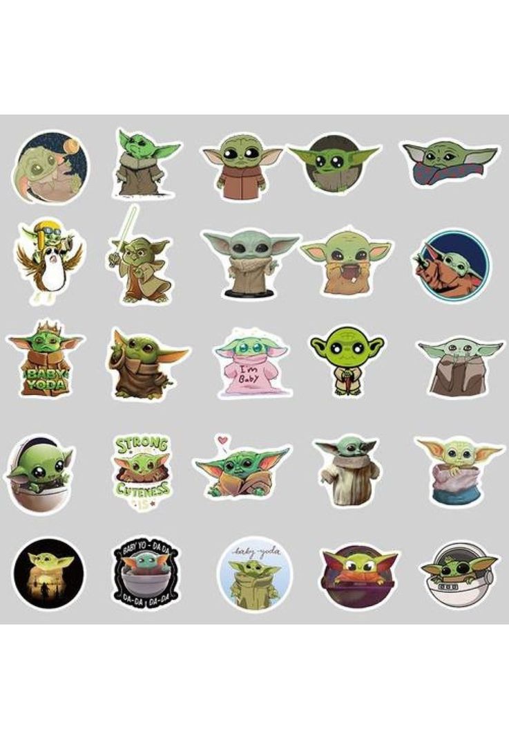 Pack 50 Sticker  Baby Yoda Star Wars-1