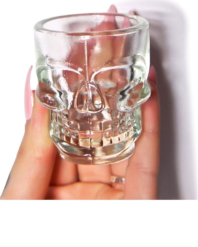 Set De 6 Vasos Vidrio Shot Calavera , Fiesta, Trago Tequila-3
