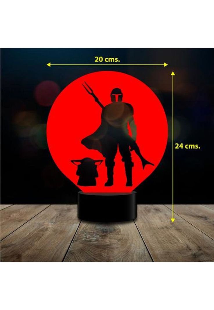 Lampara 3d Manda 4 Baby Yoda Star  Remoto 16 Color-2