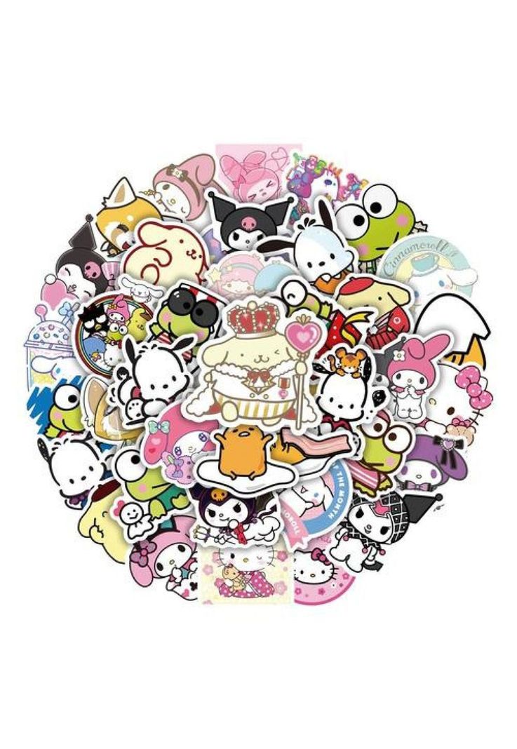 Set Sticker Calcomanias Animación Sanrio Kuromi Melody Cute-0