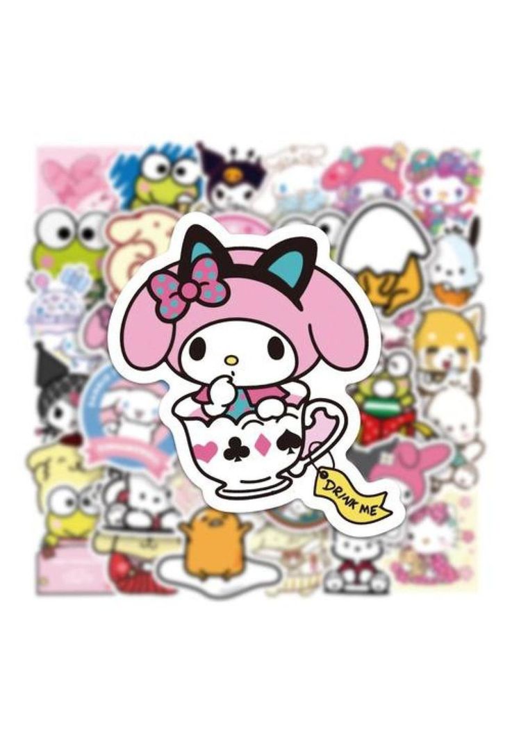 Set Sticker Calcomanias Animación Sanrio Kuromi Melody Cute-1