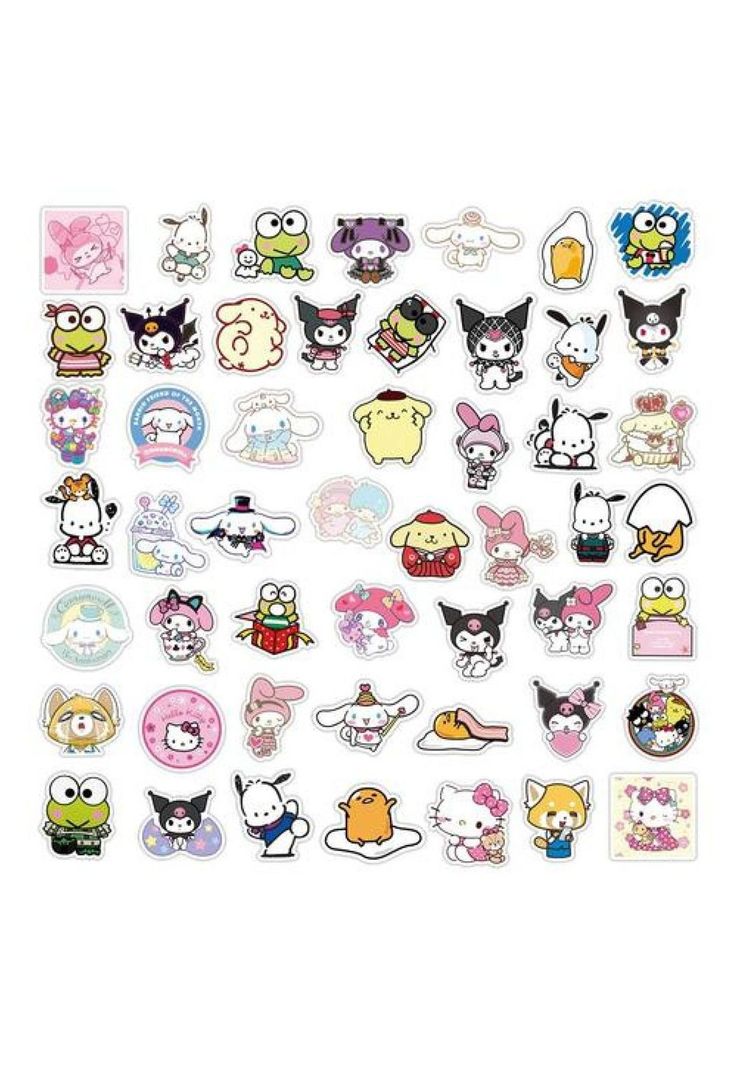 Set Sticker Calcomanias Animación Sanrio Kuromi Melody Cute-3