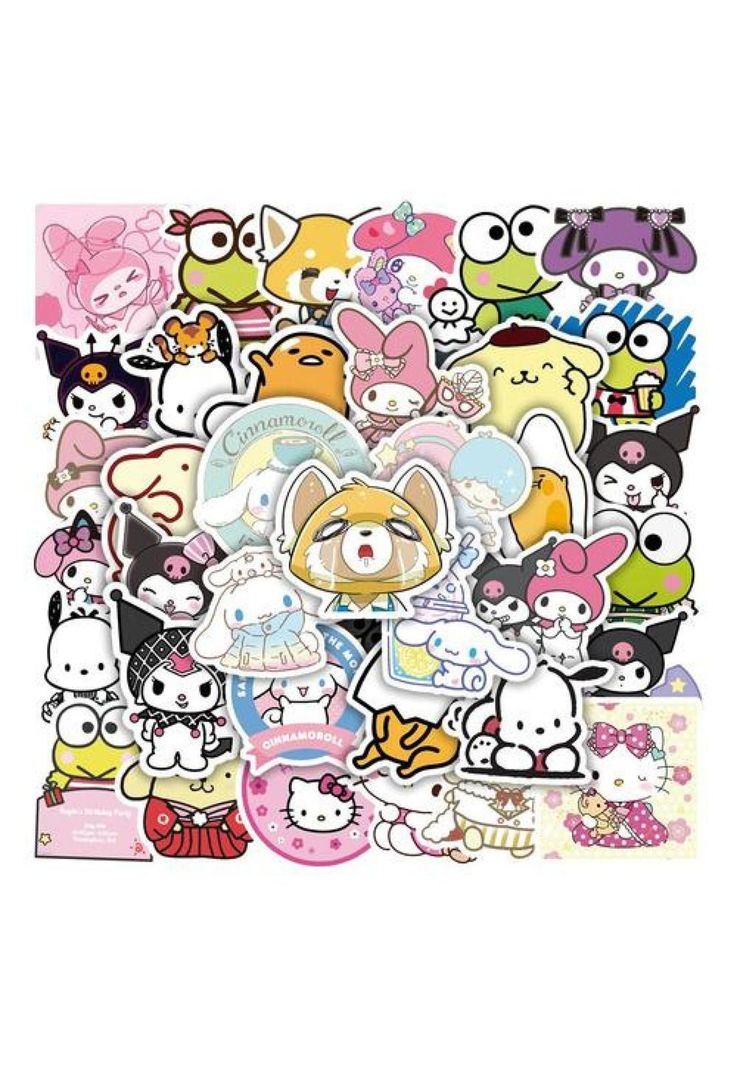 Set Sticker Calcomanias Animación Sanrio Kuromi Melody Cute-5
