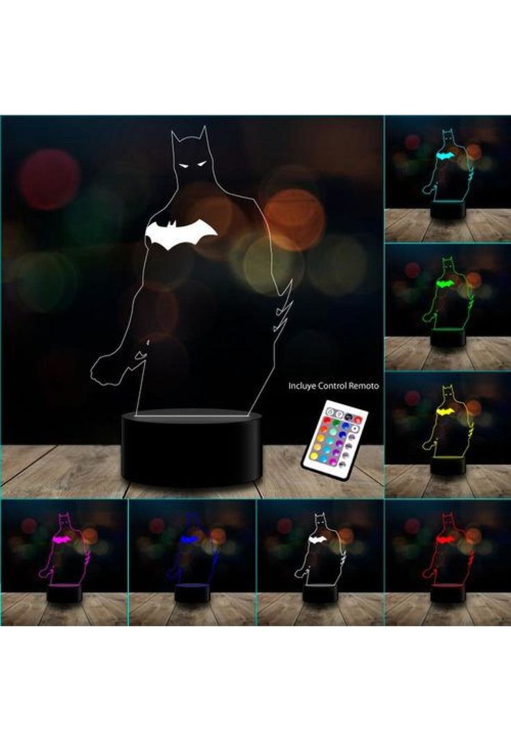 Lampara 3d Batman 2 Murciélago Control Remoto-1