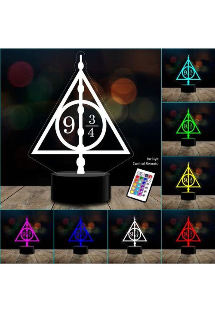 Lampara 3d Harry Potter Reliquias De La Muerte C/ Remoto-1