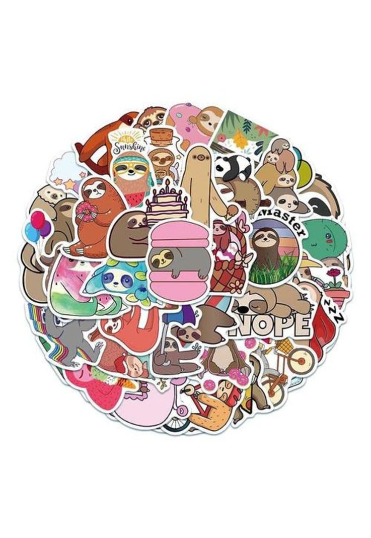 Pack 50 Sticker Osos Perezosos Cute-1