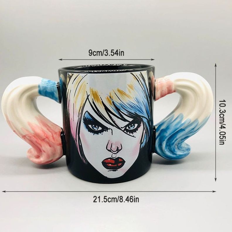 Tazón 3d ceramica rostro Harley Quinn-2