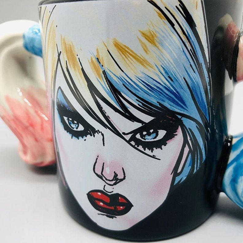 Tazón 3d ceramica rostro Harley Quinn-3