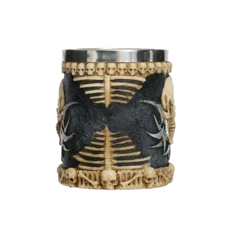 Taza Tazón Mug Calavera Craneo Medieval Skull & Spine Goblet-1