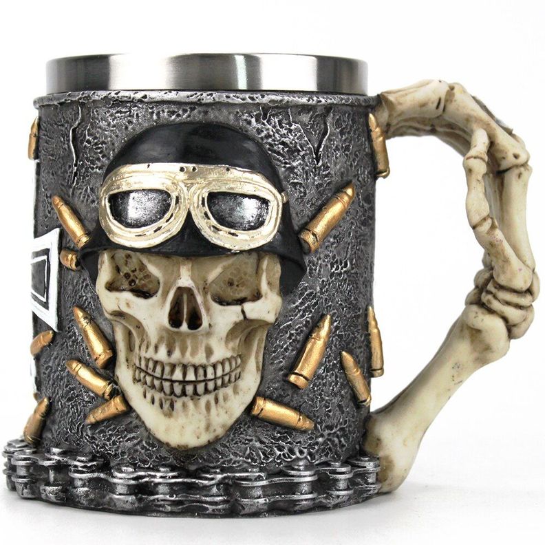 Tazón Calavera Skull soldado Acero inoxidable-0