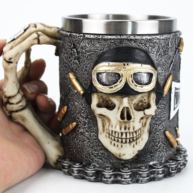 Tazón Calavera Skull soldado Acero inoxidable-2