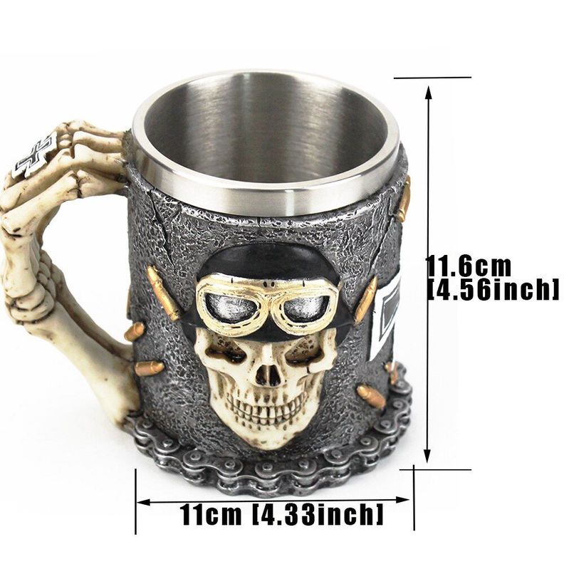 Tazón Calavera Skull soldado Acero inoxidable-3