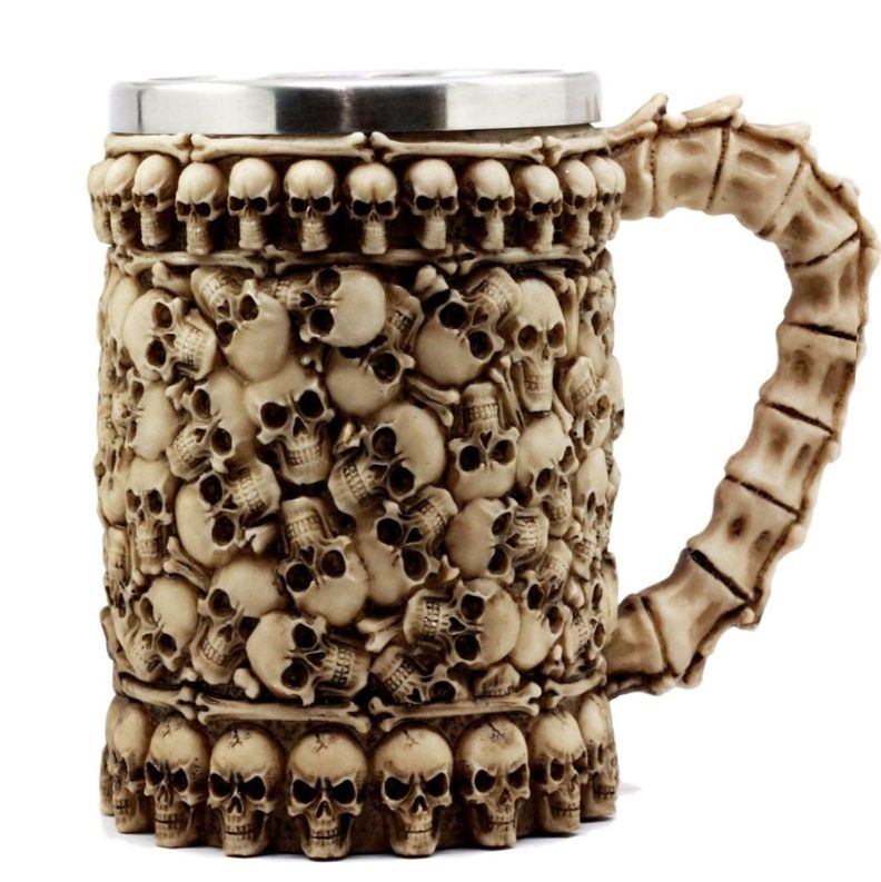 Taza Tazón Mug Calavera 4 Medieval Skull & Spine Goblet-0