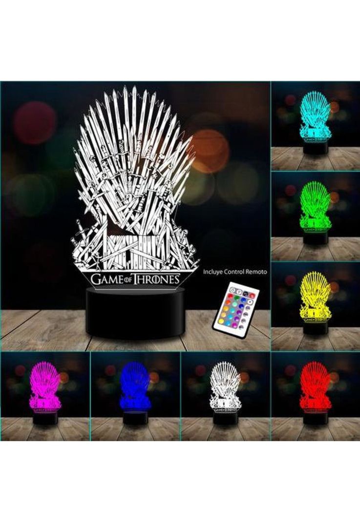 Lámpara 3d 7 Color Game Of Throne Iron Throne Got-1