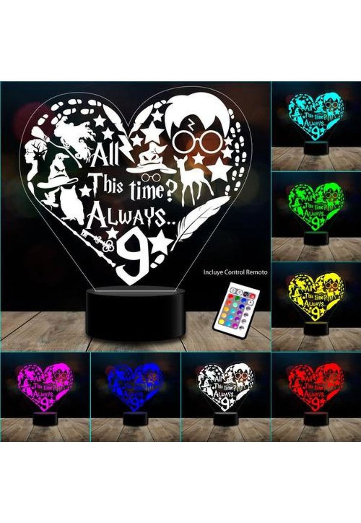 Ilusión 3d Hp Corazón Kawaii Harry C/remoto-1