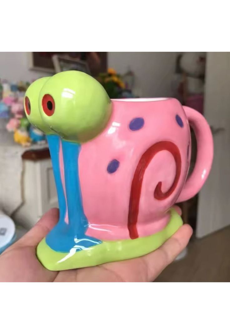 Taza Tazón 3D cerámica  Gary Bob Esponja-1
