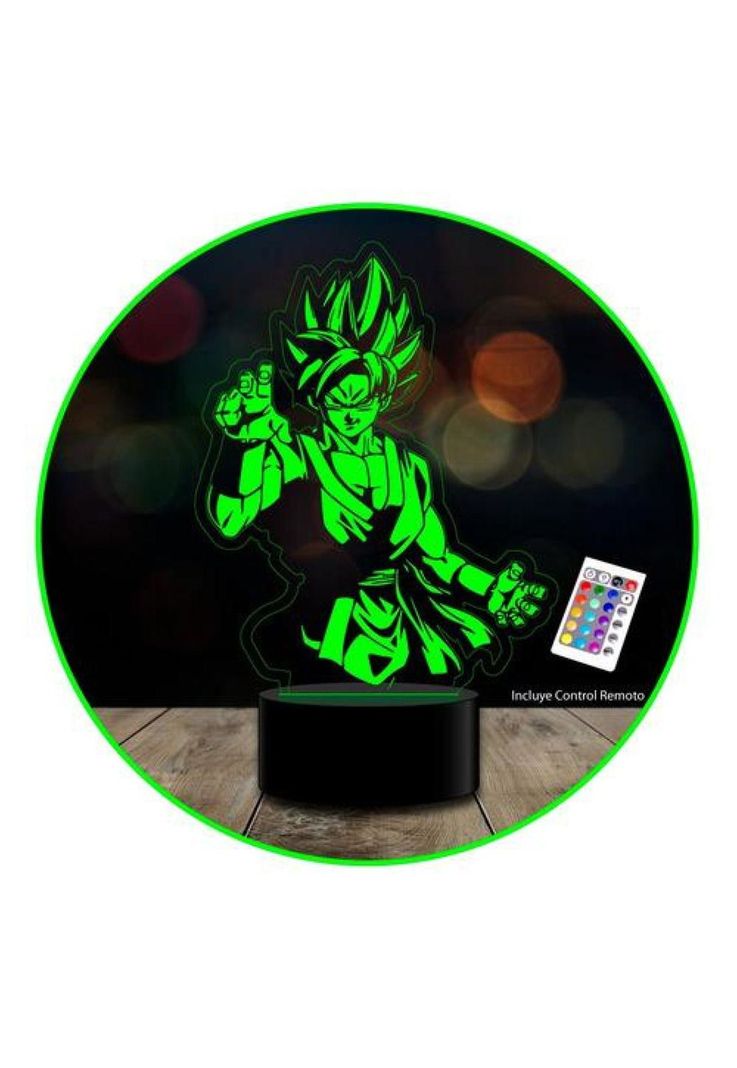 Ilusión Led 3d Goku Pelea Dragon Ball C/remoto Colores-0