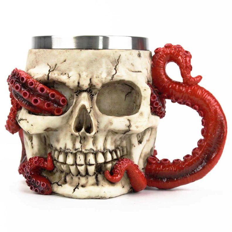 Tazón Calavera Skull Kraken Ghost resina-0
