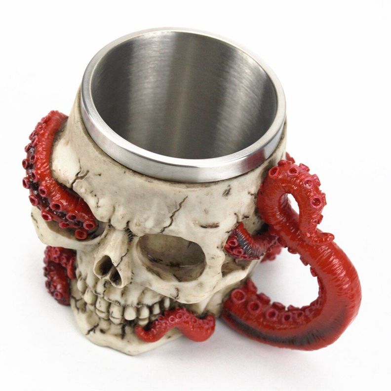 Tazón Calavera Skull Kraken Ghost resina-4