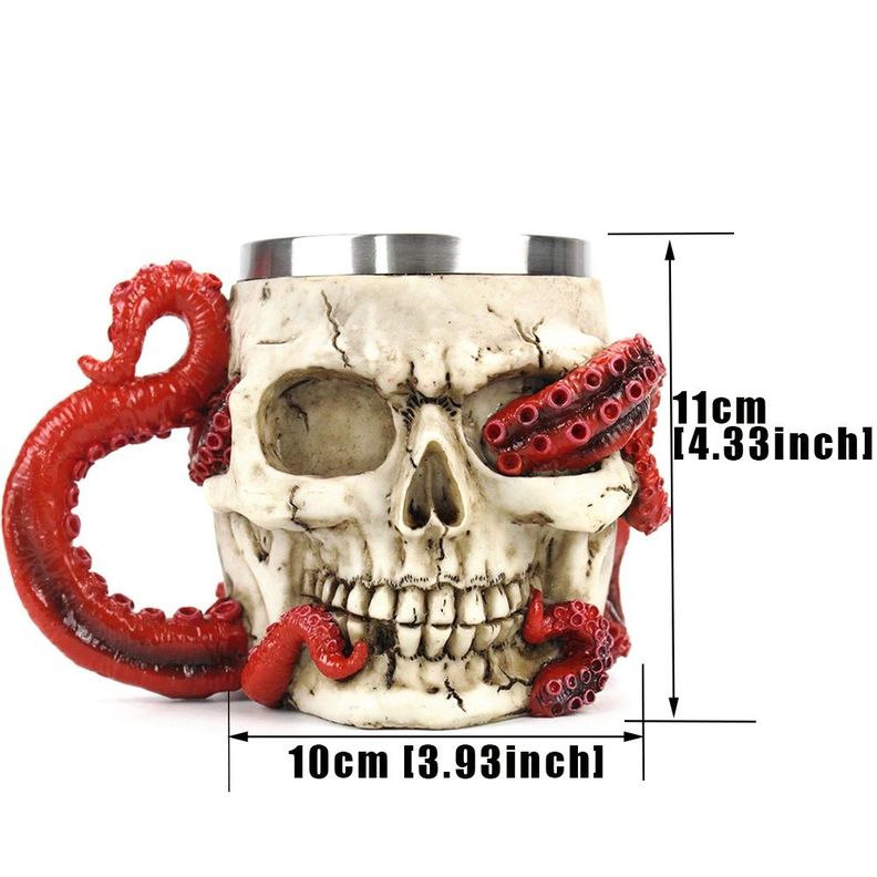 Tazón Calavera Skull Kraken Ghost resina-5