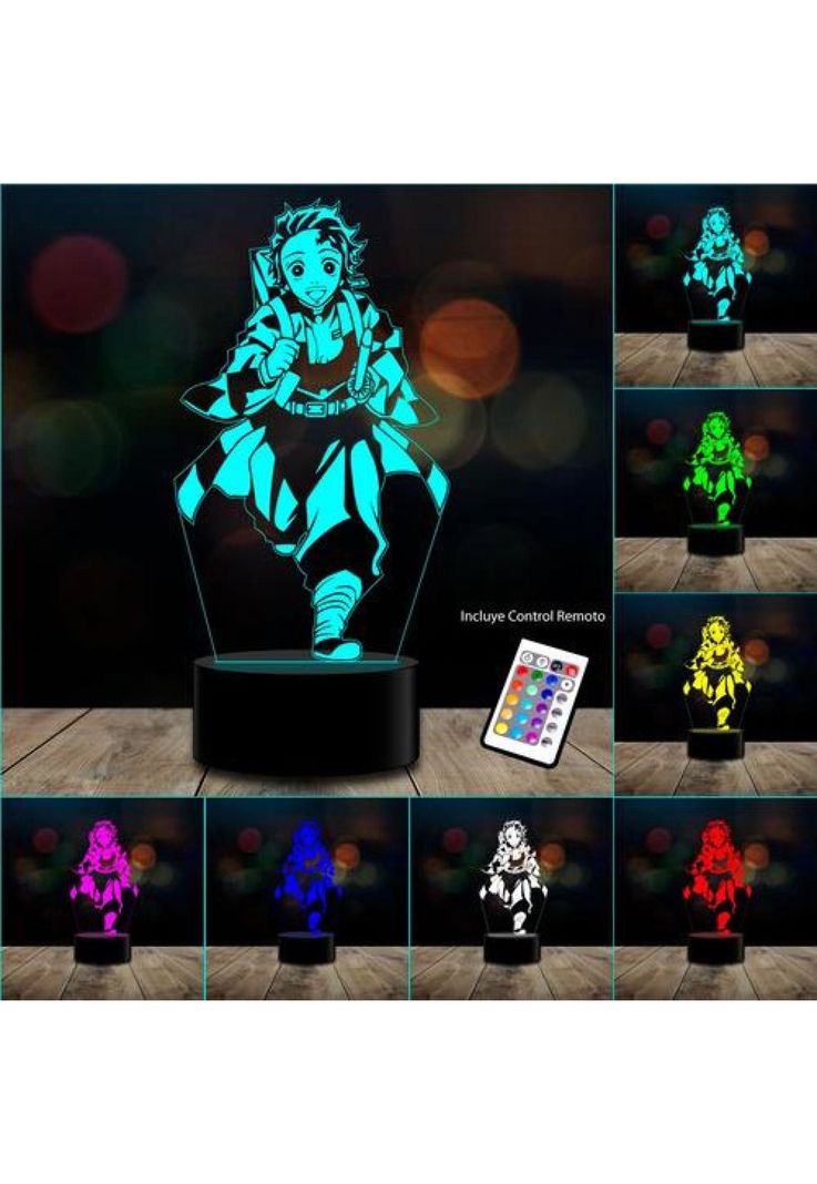 Lampara 3d Tanjiro Demon Slayer C Remoto 16 Color-1
