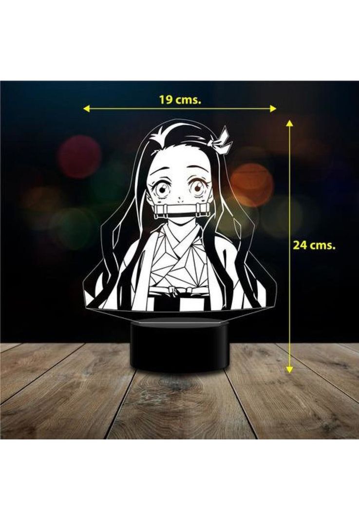 Lampara Ilusión 3d Nezuko Demon Slayer Control Remoto-1