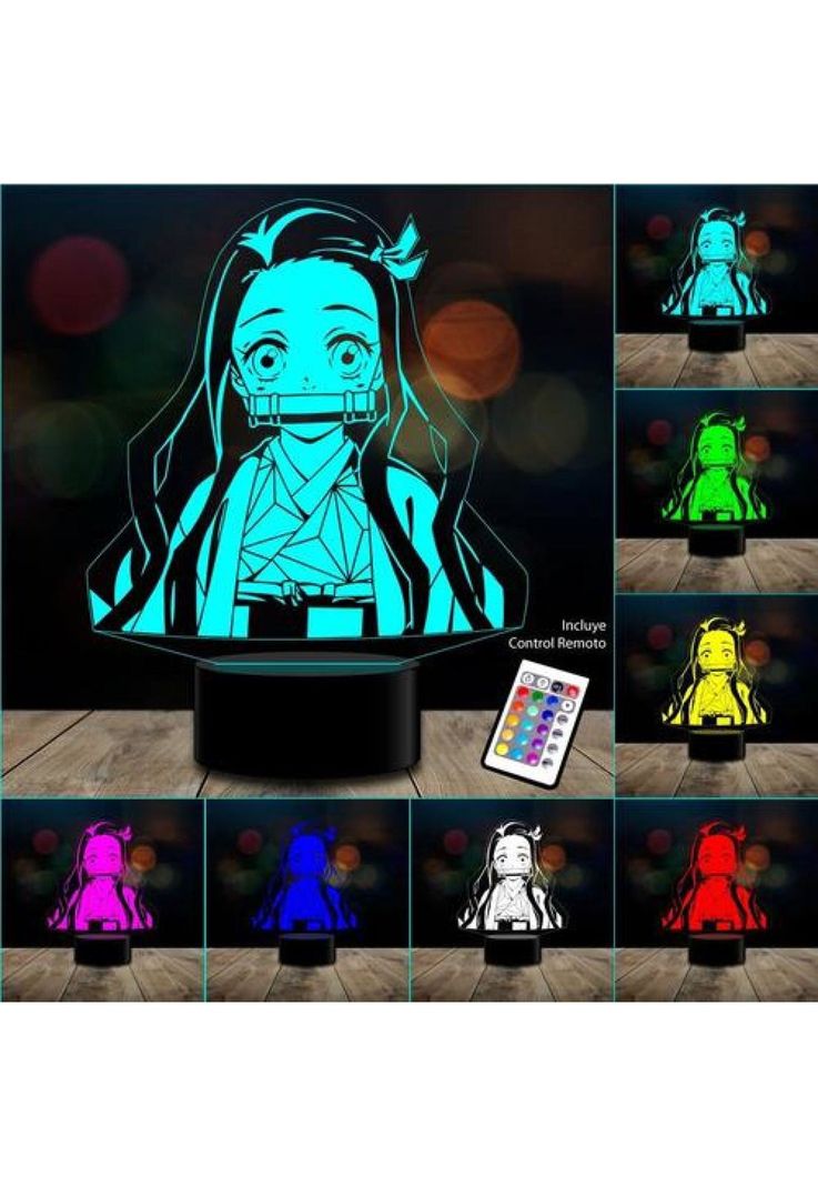 Lampara Ilusión 3d Nezuko Demon Slayer Control Remoto-2