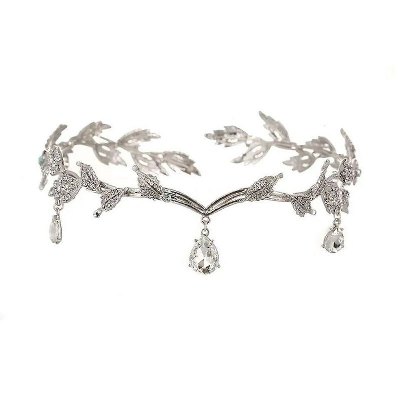 Diadema Tiara corona princesa elfos cristales brillantes-0