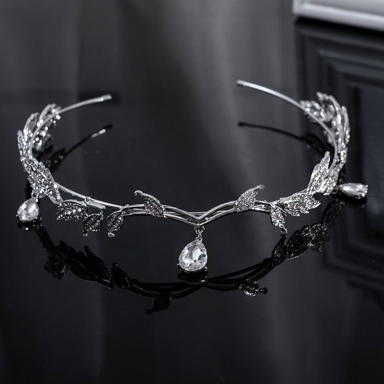 Diadema Tiara corona princesa elfos cristales brillantes-5