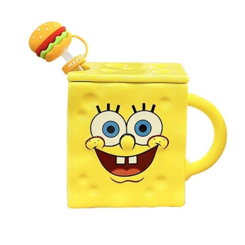 Tazón 3D cerámica Bob Esponja Pantalones Cuadrados-0