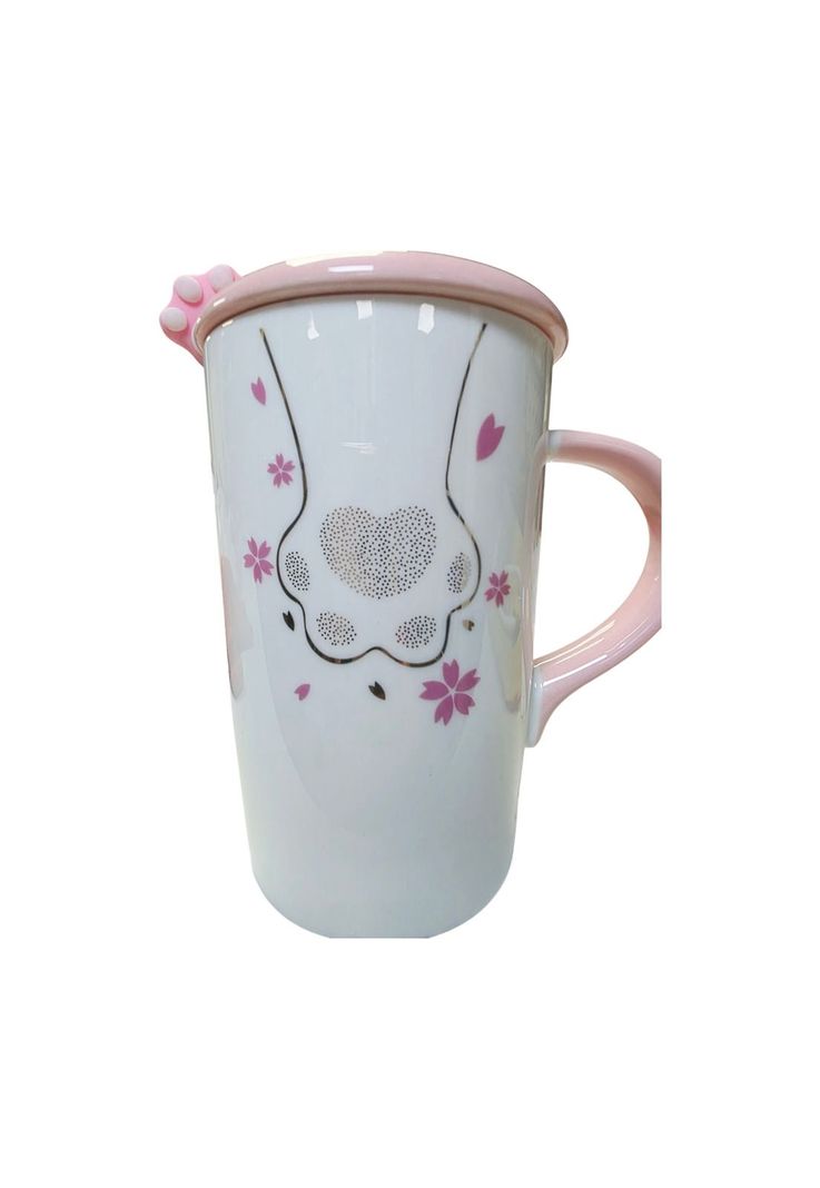 Tazón 3d Cerámica Patita De Gato Flor De Sakura C/ Cuchara-1