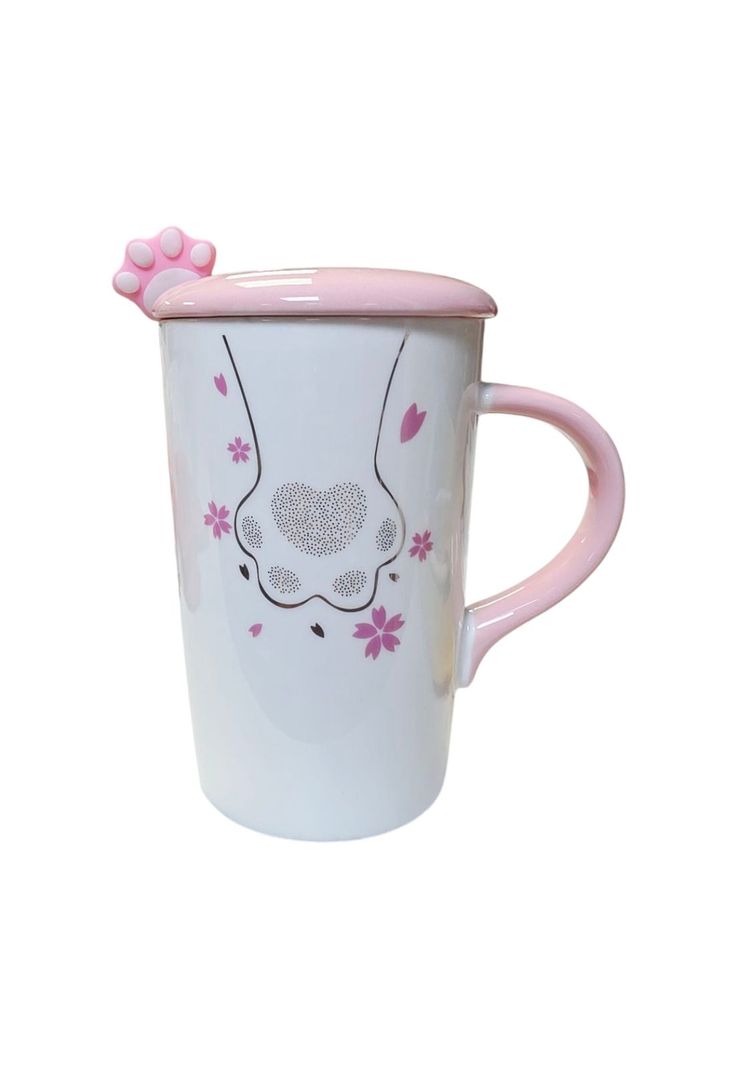 Tazón 3d Cerámica Patita De Gato Flor De Sakura C/ Cuchara-3