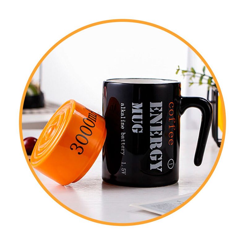 Tazón 3D energético con diseño batería pila - ENERGY MUG-2