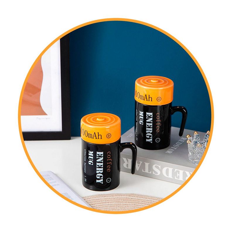 Tazón 3D energético con diseño batería pila - ENERGY MUG-3