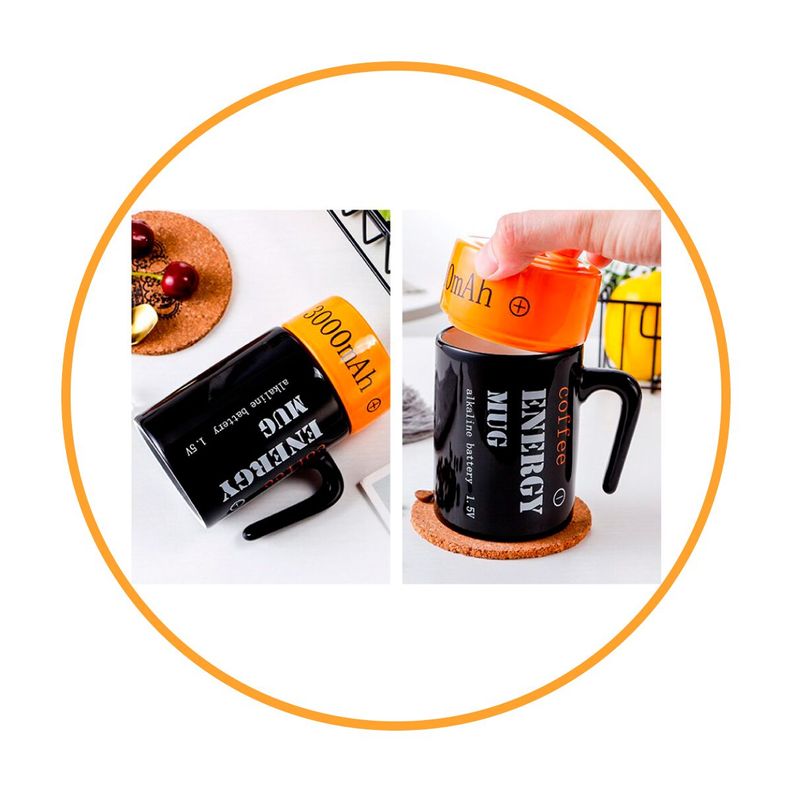 Tazón 3D energético con diseño batería pila - ENERGY MUG-4