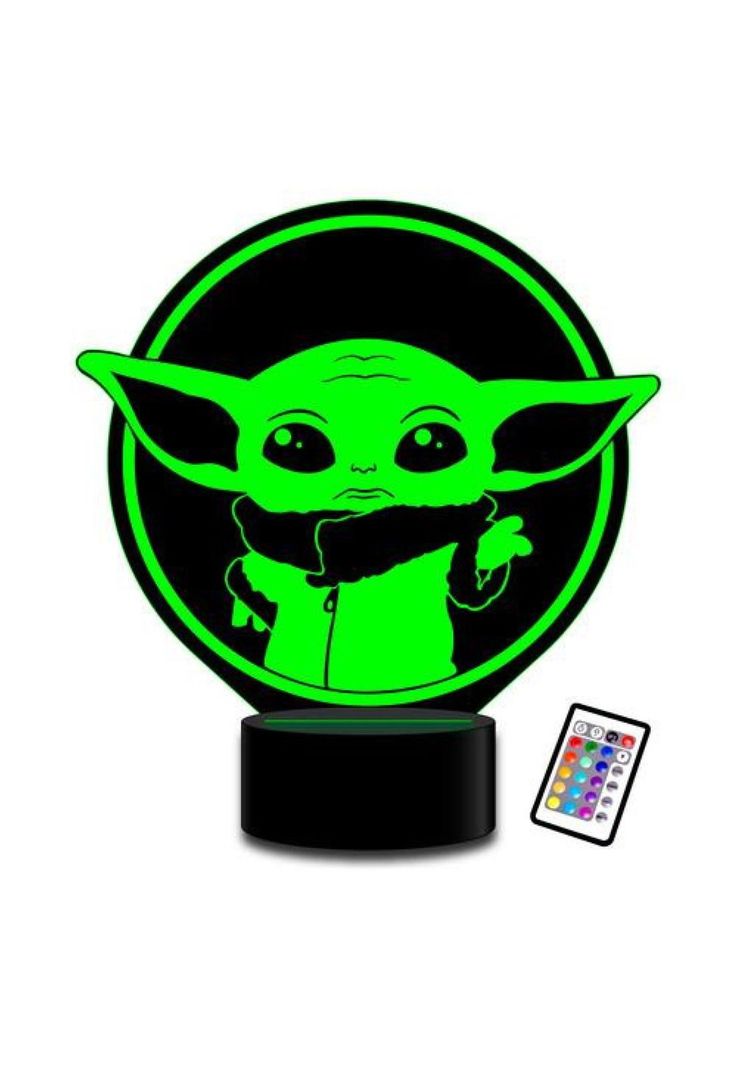 Lampara 3d Baby Yoda Star Wars C Remoto 16 Color-0